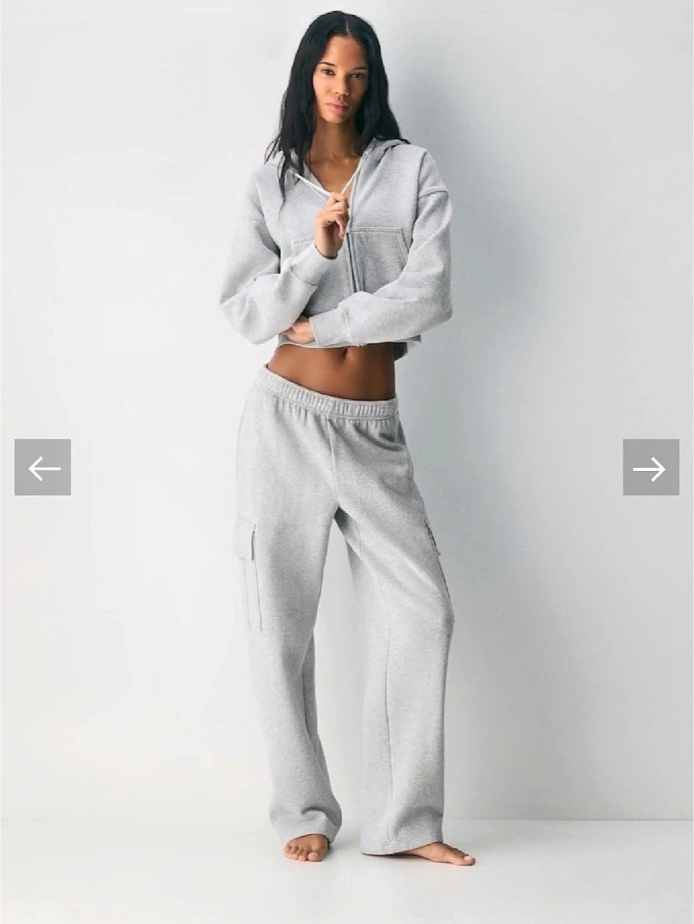 Aritzia Cozy Sweatfleece Mega Cargo Sweatpant Gray Medium